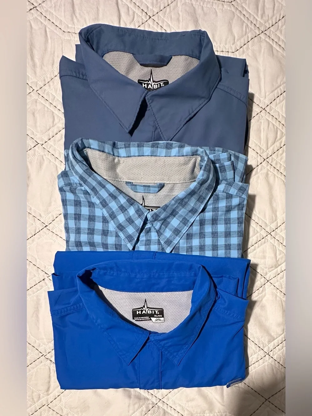 HABIT Men's Long Sleeve Fishing Shirt With Vents, Bundle of 3 - Picture 2 of 11